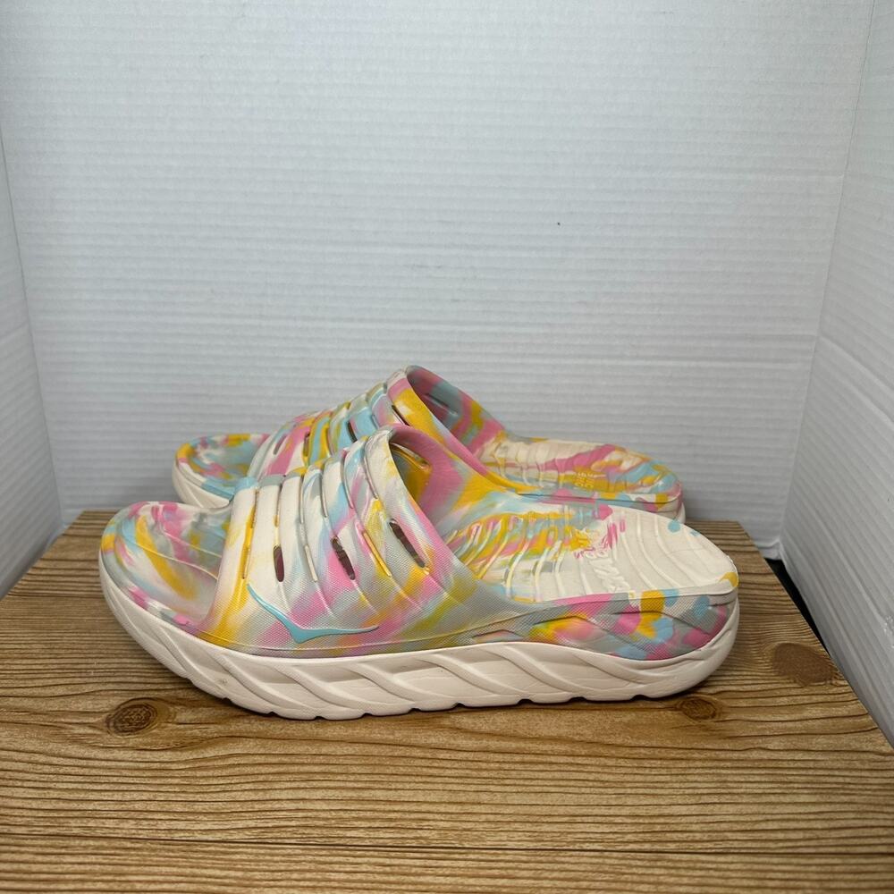 Hoka One One x Free People Ora Recovery Slide Luna Marbled Sandals Mens 10